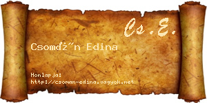 Csomán Edina névjegykártya